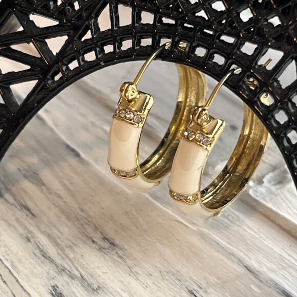 Vintage earrings, Blue Crystal & Beige Rhinestone pierced earring sets, 2 sets - Picture 10 of 15